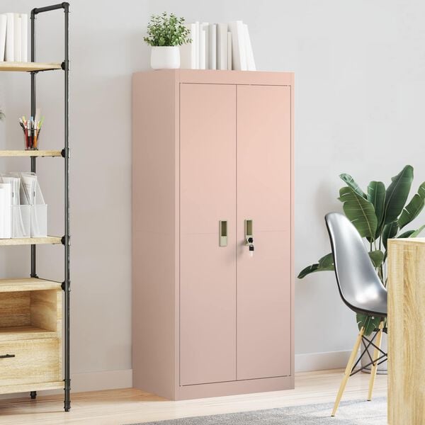 vidaXL Storage Cabinet Pink 60 x 40 x 140 cm Steel