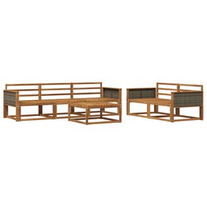 vidaXL Outdoor Sofa Set 6 pcs Natural Solid Acacia Wood