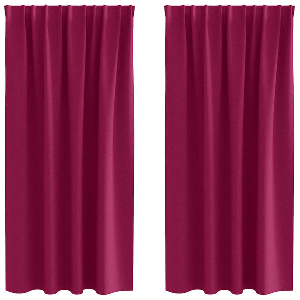 vidaXL Blackout Curtains with Rings 2 pcs Wine Red 175 x 140 cm