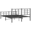 vidaXL Metal Bed Frame without Mattress with Footboard Black 160x200cm