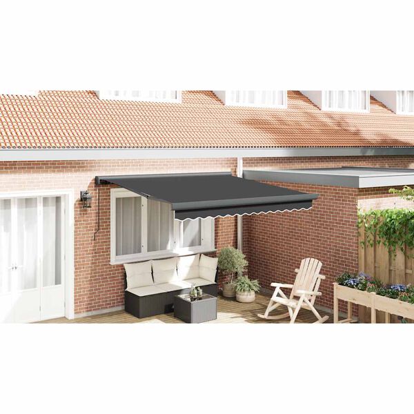 vidaXL Retractable Awning Anthracite 3x2.5 m Fabric and Aluminium