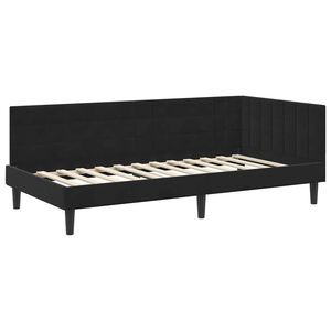 vidaXL Corner Bed Frame with Headboard Black 90 x 190 cm Velvet