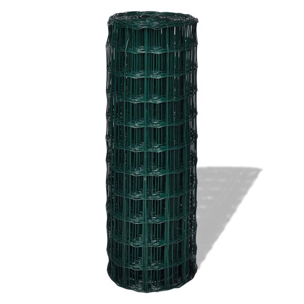 vidaXL Euro Fence Green 1000 x 180 cm PVC-coated iron