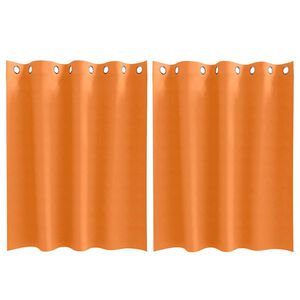 vidaXL Blackout Curtains with Rings 2 pcs Bright Orange 140 x 140 cm