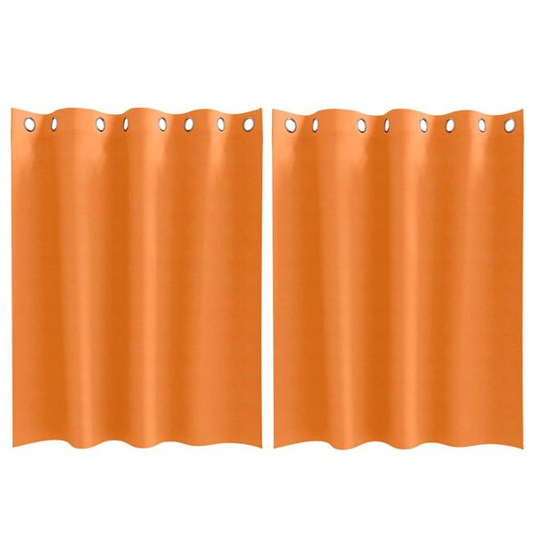 vidaXL Blackout Curtains with Rings 2 pcs Bright Orange 140 x 140 cm