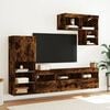vidaXL 6 Piece TV Wall Units with LED Smoked Oak Engineered Wood