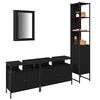 vidaXL Bathroom Furniture Set 4 pcs Black Oak Engineered Wood