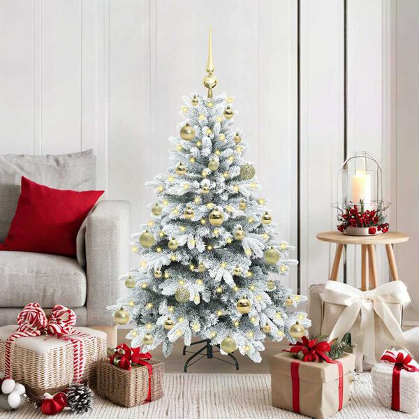 vidaXL Artificial Christmas Tree with 150 LEDs Green 120 cm PE and PVC