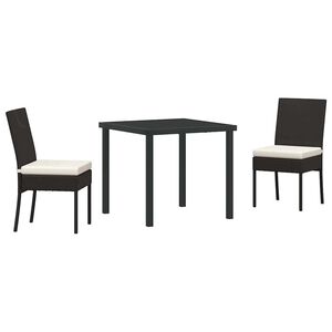 vidaXL Garden Dining Set 3 pcs Cream Powder-Coated Steel