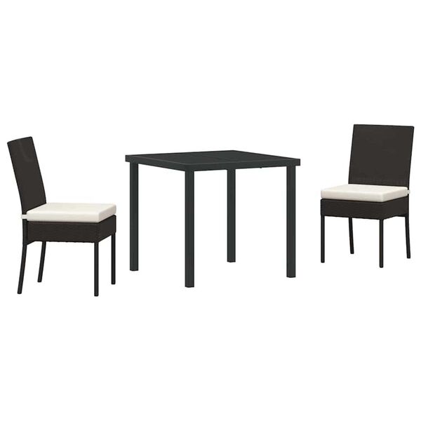vidaXL Garden Dining Set 3 pcs Cream Powder-Coated Steel