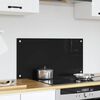vidaXL Kitchen Backsplash Black 80 x 40 cm Tempered Glass