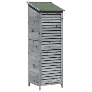 vidaXL Garden Shed Grey 59 x 56 x 176 cm Solid Fir Wood