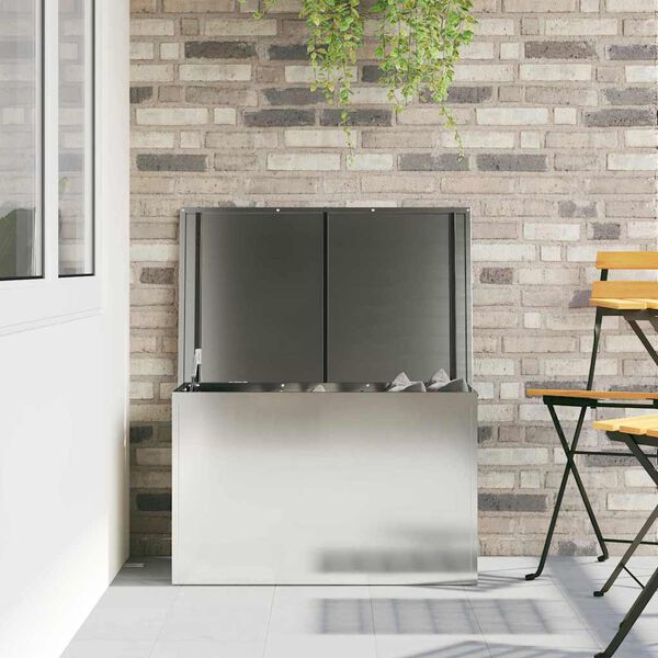 vidaXL Outdoor Storage Box Silver 80 x 50.5 x 50 cm Steel