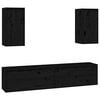 vidaXL TV Cabinets 4 pcs Black Solid Wood Pine