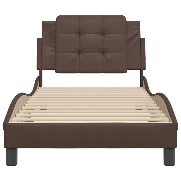 vidaXL Bed Frame without Mattress "Zadar" Brown 90x200 cm Faux Leather