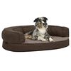 vidaXL Ergonomic Dog Bed Mattress 90x64 cm Linen Look Fleece Brown