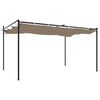 vidaXL Pergola with Retractable Roof Taupe 395x292x230 cm