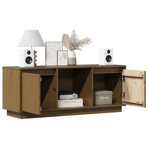vidaXL TV Cabinet Honey Brown 110.5x35x44 cm Solid Wood Pine