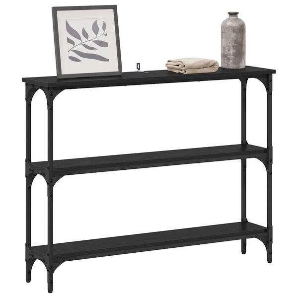 vidaXL Console Table Black oak 100 x 22.5 x 75 cm Engineered Wood