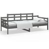 vidaXL Day Bed without Mattress Grey Solid Wood Pine 90x200 cm