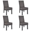 vidaXL Dining Chairs 4 pcs Brown Kubu Rattan and Mango Wood