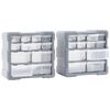 vidaXL Multi-drawer Organisers with 12 Drawers 2 pcs 26.5x16x26 cm