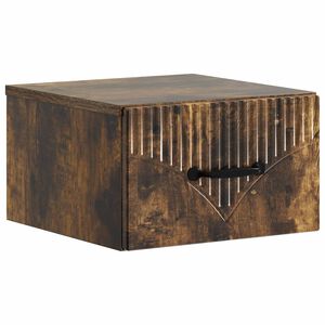 vidaXL Wall-Mounted Bedside Cabinet Smoked Oak 34.5 x 33 x 20 cm