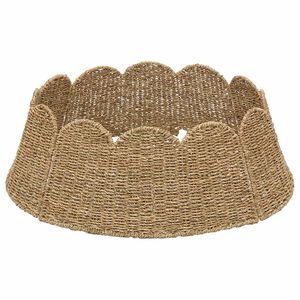 vidaXL Christmas Tree Collar Round Natural Dia. 75 x 25 cm Seagrass