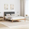 vidaXL Bed Frame with Headboard Dark Grey 140 x 190 cm Solid Pine Wood