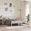 vidaXL Metal Bed Frame without Mattress with Headboard White 140x190cm