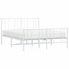 vidaXL Metal Bed Frame without Mattress with Footboard White 120x200cm