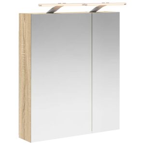 vidaXL Bathroom Mirror Cabinet with Shelf Sonoma Oak 60 x 14.5 x 70 cm