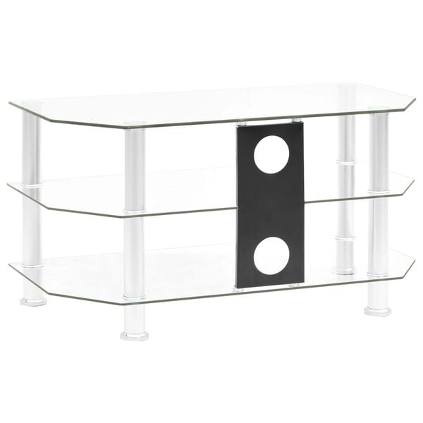 vidaXL TV Cabinet Transparent 75x40x40 cm Tempered Glass