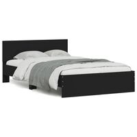 vidaXL Bed Frame with Headboard Black 120x190 cm Small Double