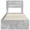 vidaXL Bed Frame Concrete Grey and Silver 70 x 190 cm Engineered Wood