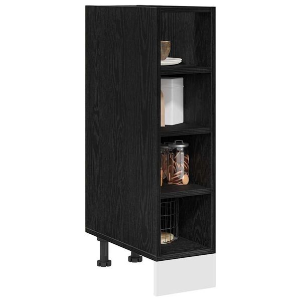 vidaXL Kitchen Base Cabinet with Shelf Black oak 20 x 44.5 x 81.5 cm