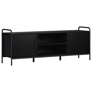 vidaXL TV Cabinet 133 x 33 x 50 cm Black Oak Engineered Wood