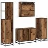 vidaXL Bathroom Furniture Set with Door 4 pcs Old Wood Engineered Wood