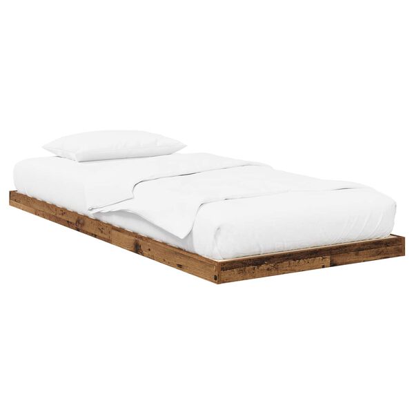 vidaXL Floor Bed Frame Old Wood 90 x 190 cm Engineered Wood
