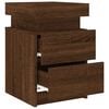 vidaXL Bedside Cabinets with LED Lights 2 pcs Brown Oak 35x39x55 cm