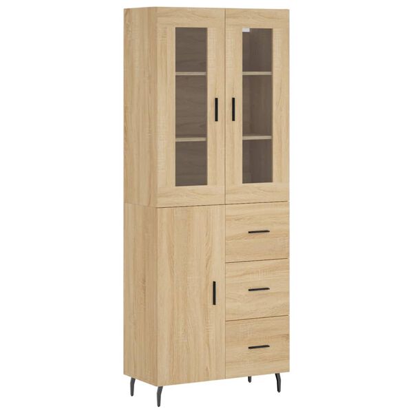 vidaXL Highboard Sonoma Oak 69.5x34x180 cm Engineered Wood