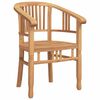vidaXL Chair with Cushion 2 pcs Brown 63 x 58 x 89 cm Solid Teak Wood