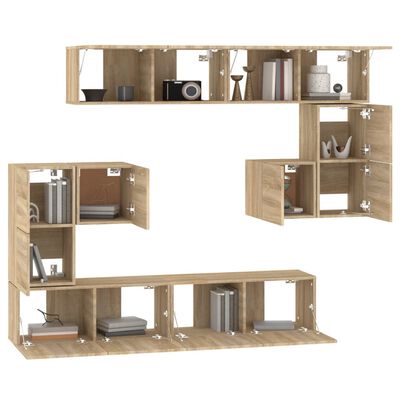 vidaXL Wall-mounted TV Cabinet Sonoma Oak Engineered Wood