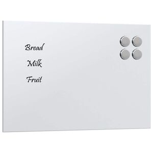 vidaXL Wall-mounted Magnetic Board White 40x30 cm Tempered Glass