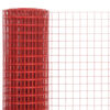 vidaXL Chicken Wire Fence Steel with PVC Coating 25x0.5 m Red