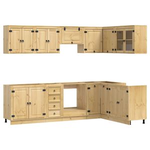 vidaXL Cabinet with Drawer with Shelf 10 pcs Honey Solid Pine Wood