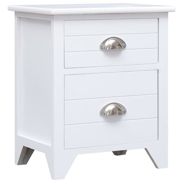 vidaXL Nightstand 2 pcs with 2 Drawers White