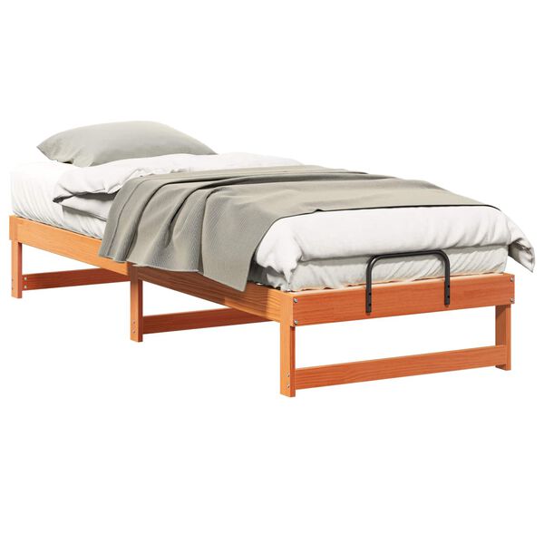 vidaXL Bed Frame Brown 90 x 210 cm Solid Pine Wood