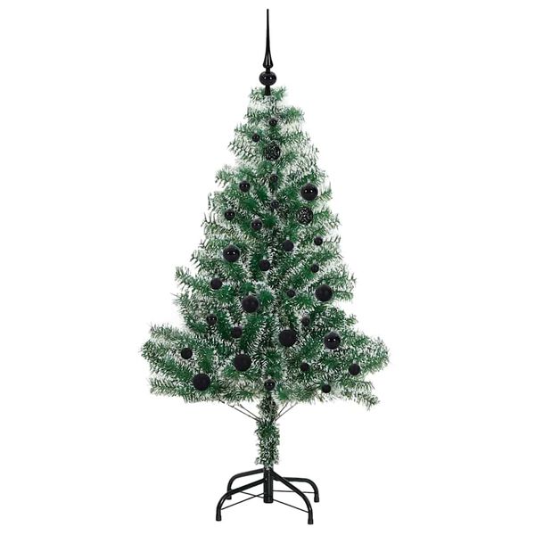 vidaXL Artificial Christmas Tree Snow Flocked with LED Light 150 cm