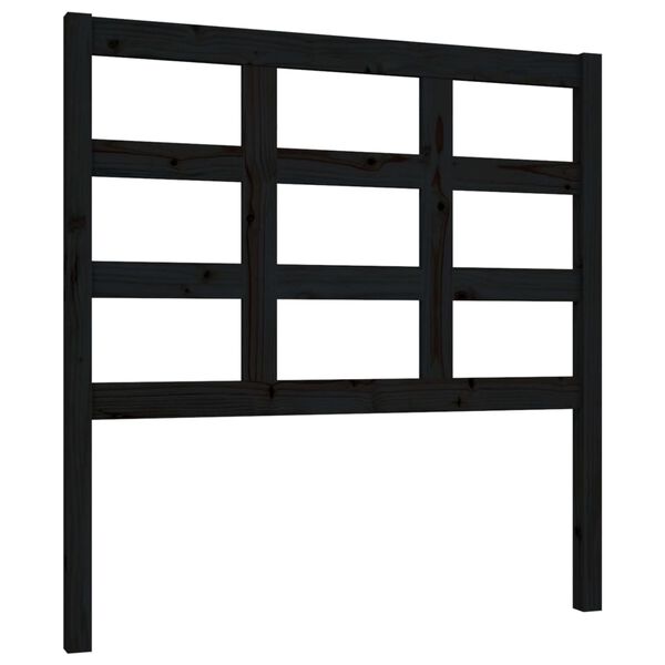 vidaXL Bed Headboard Black 95.5x4x100 cm Solid Wood Pine